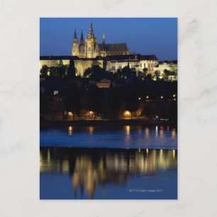 Nighttime in Prague, Czech Republic Postcard