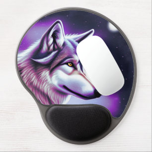 Nighttime Mystical Wolf Gel Mouse Pad