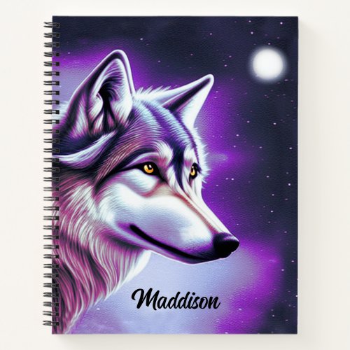 Nighttime Mystical Wolf Notebook