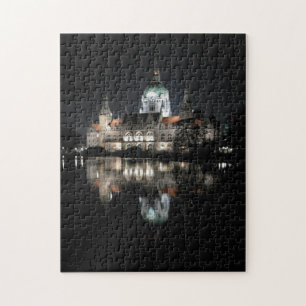Nighttime Reflections in Hanover, Germany Puzzle