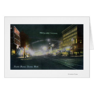 Nighttime View of Pacific Avenue Cards