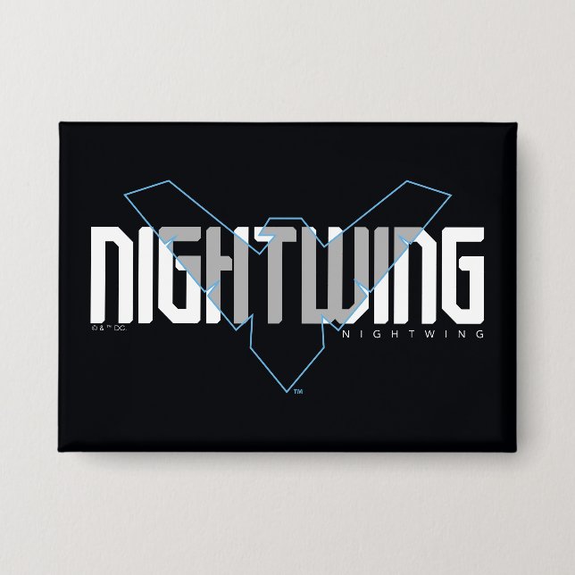 Nightwing Hi-Tech Name Graphic Button (Front)