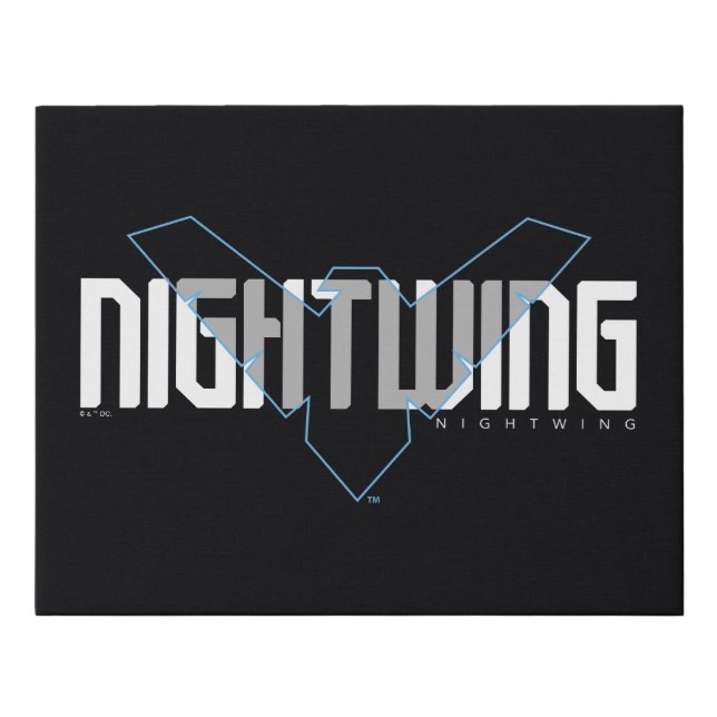 Nightwing Hi-Tech Name Graphic Faux Canvas Print (Front)