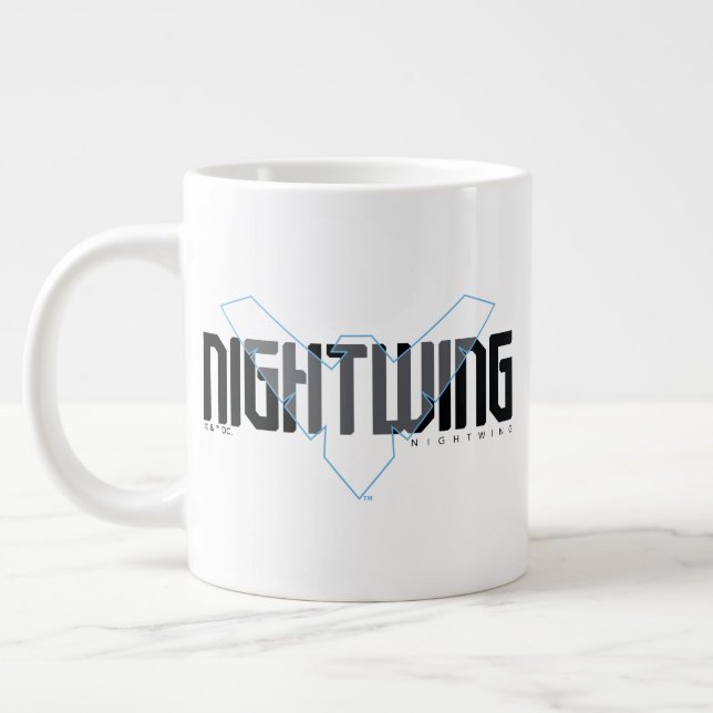Nightwing Hi-Tech Name Graphic Giant Coffee Mug (Left)