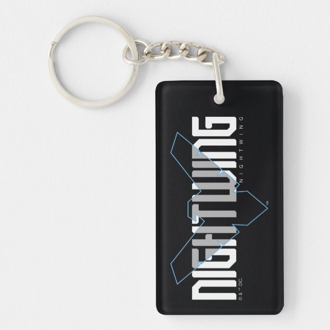 Nightwing Hi-Tech Name Graphic Keychain (Front)