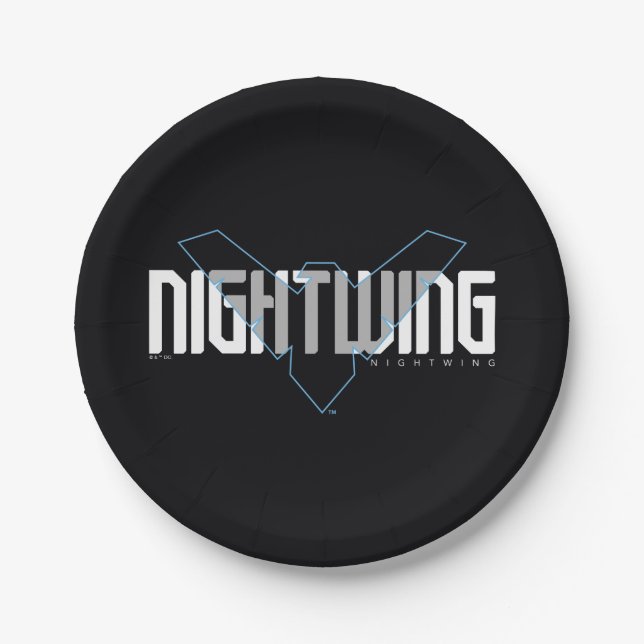 Nightwing Hi-Tech Name Graphic Paper Plates (Front)