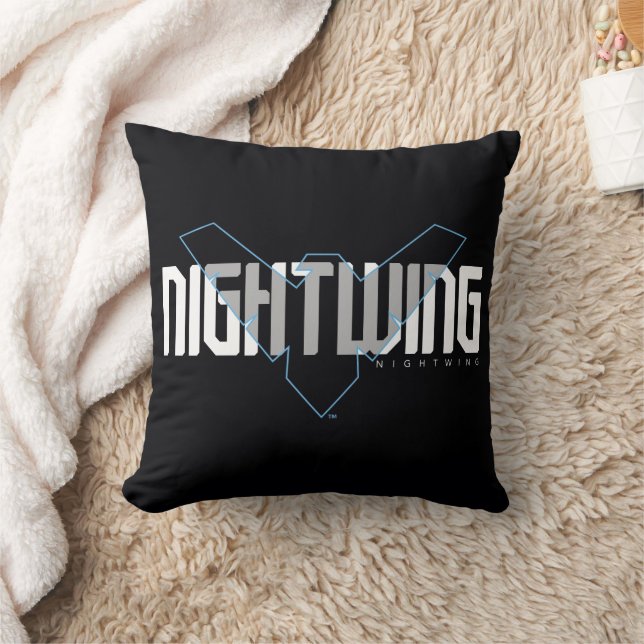 Nightwing Hi-Tech Name Graphic Throw Pillow (Blanket)