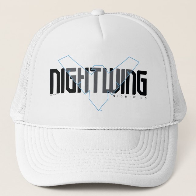 Nightwing Hi-Tech Name Graphic Trucker Hat (Front)