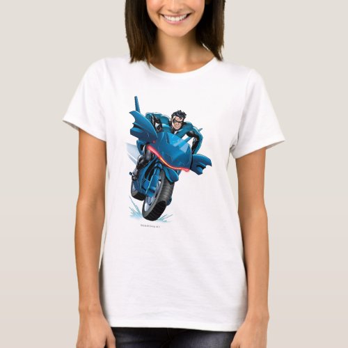 Nightwing rides bike T_Shirt