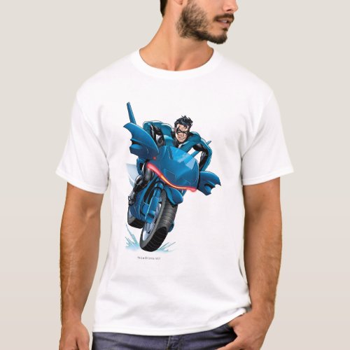 Nightwing rides bike T_Shirt