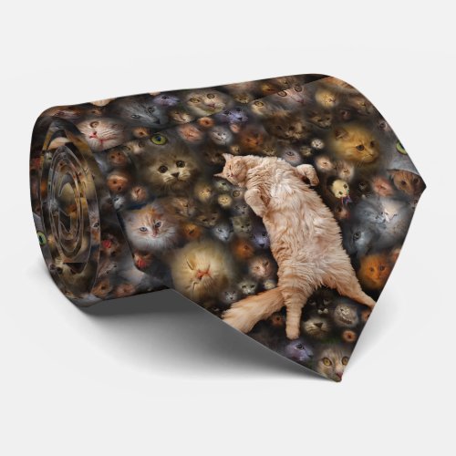 Nighty Nighty Kitty Cat   Neck Tie