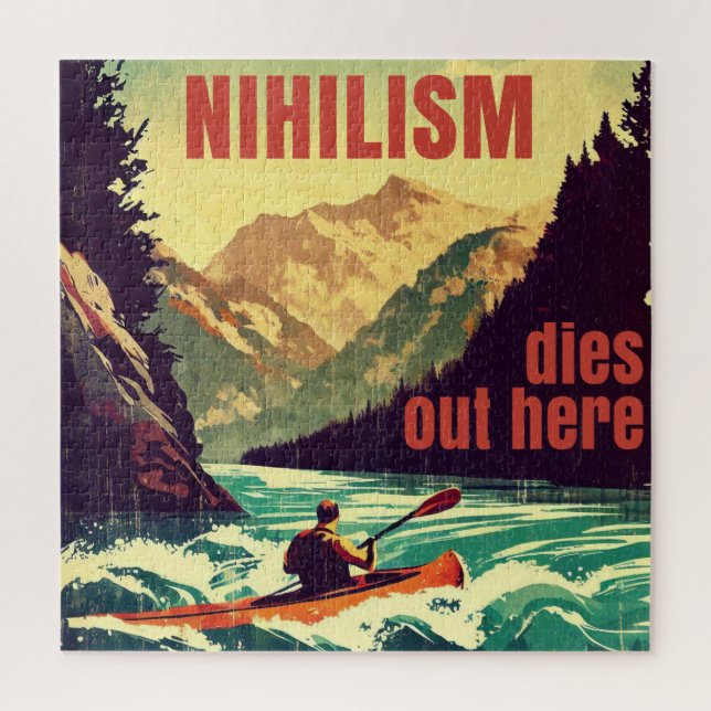 Nihilism Dies Out Here Kayaking Jigsaw Puzzle (Vertical)