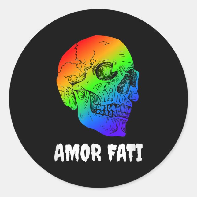 Nihilism Nietzsche Quote Philosopher Stoicism Amor Classic Round Sticker (Front)