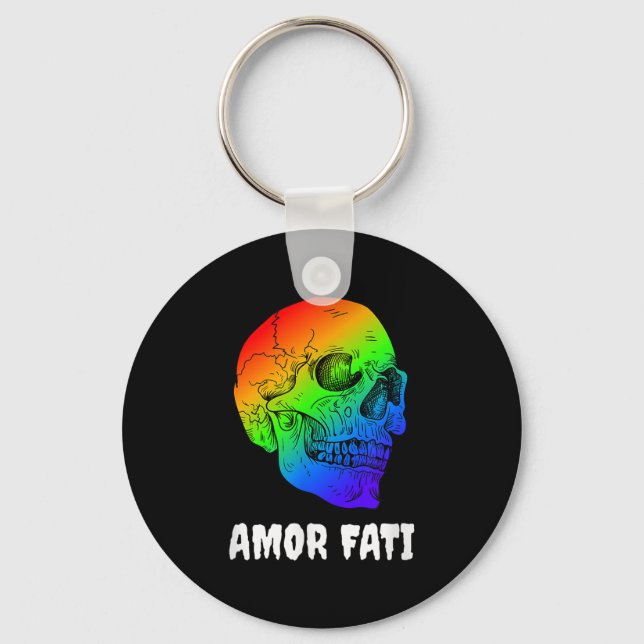 Nihilism Nietzsche Quote Philosopher Stoicism Amor Keychain (Front)
