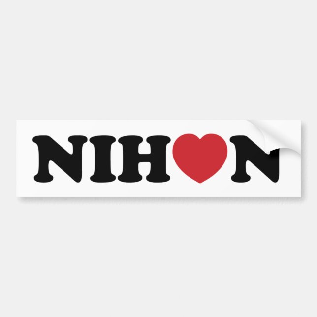 Nihon Love Heart Bumper Sticker (Front)