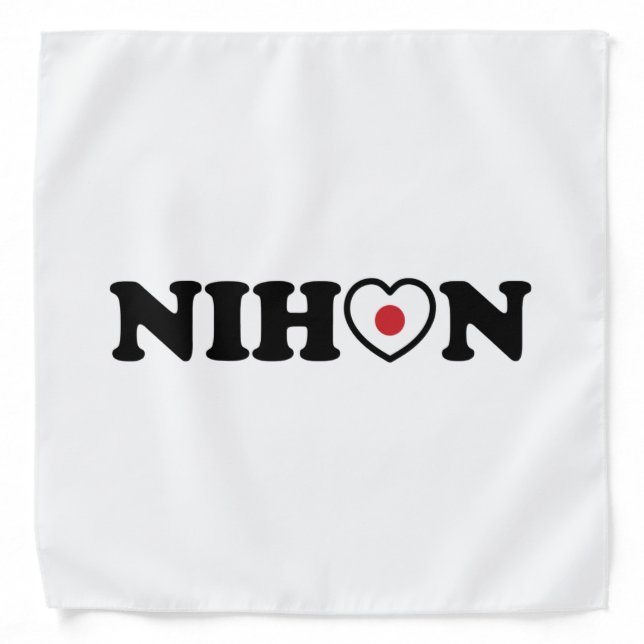 Nihon Love Heart Flag Bandana (Front)
