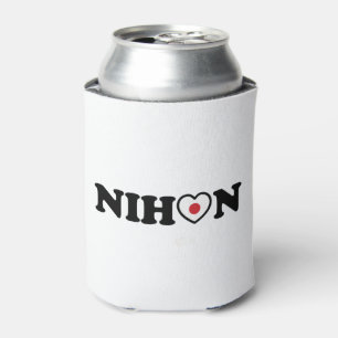 Nihon Love Heart Flag Can Cooler