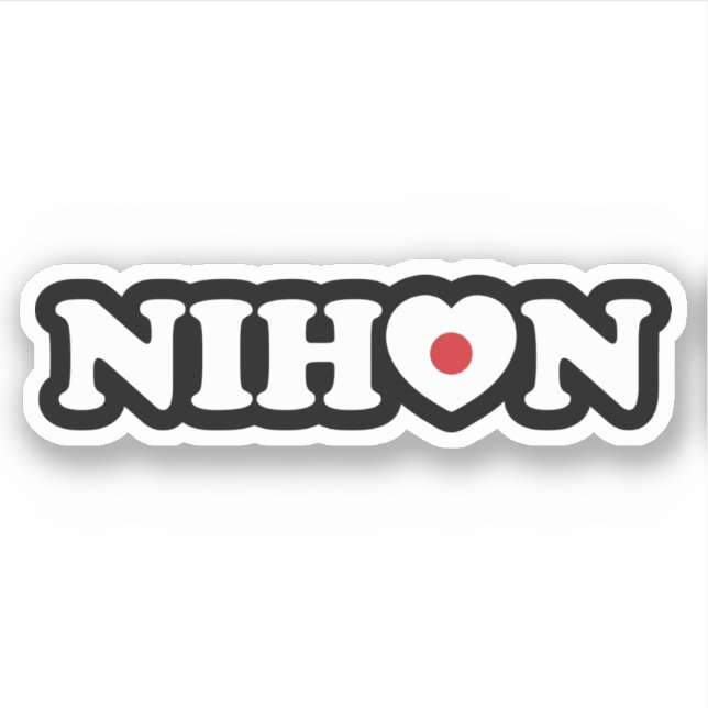 Nihon Love Heart Flag Sticker (Front)