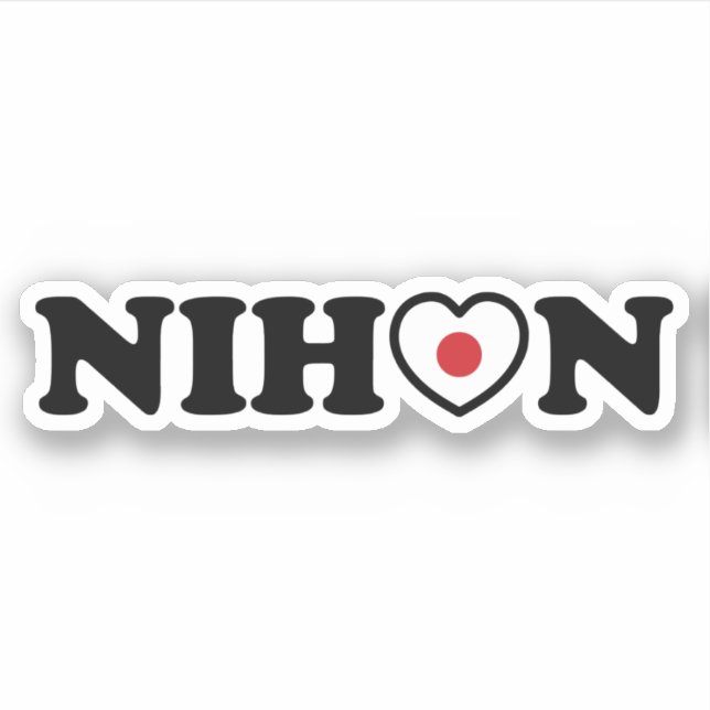 Nihon Love Heart Flag Sticker (Front)