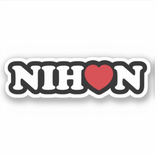 Nihon Love Heart Sticker