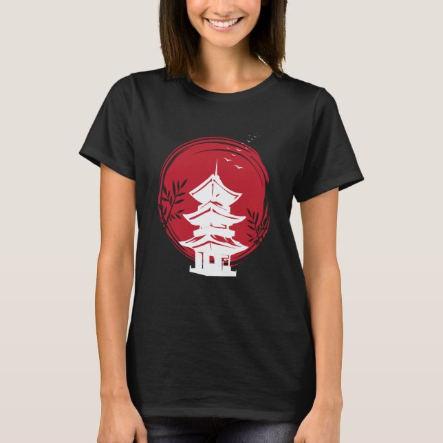 Nihon Temple Japan and Japanese T-Shirt (Front)