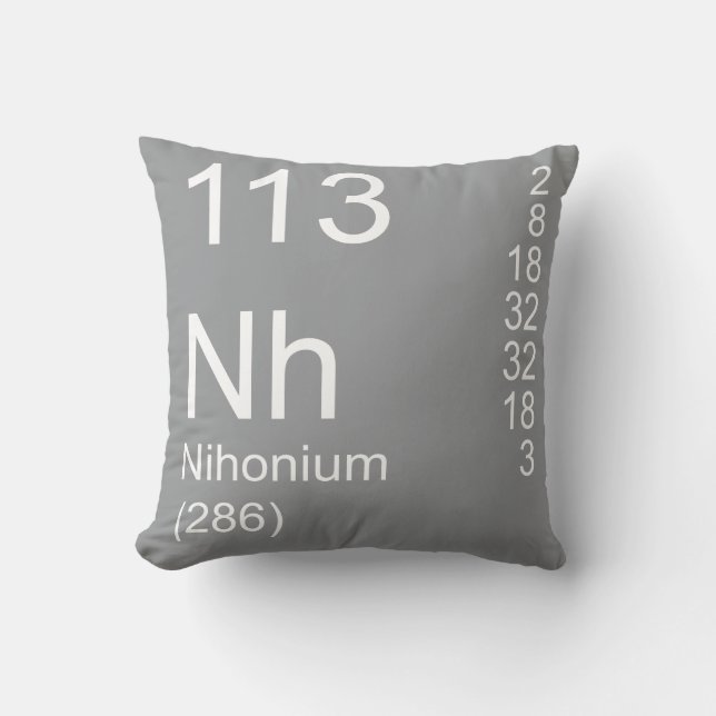 Nihonium Throw Pillow (Front)