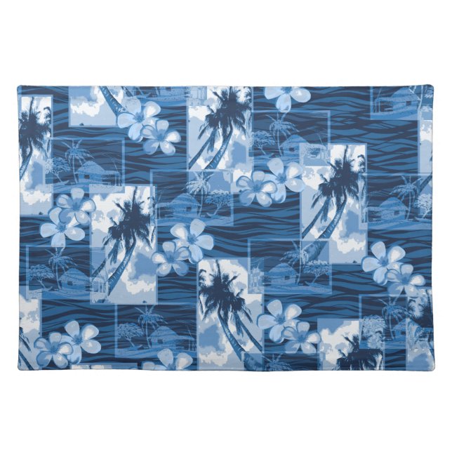 Niihau Island Hawaiian Plumeria and Palm Tree Placemat (Front)