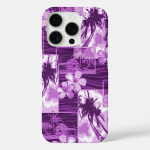 Niihau Island Hawaiian Plumeria Palm Tree Violet iPhone 16 Pro Case