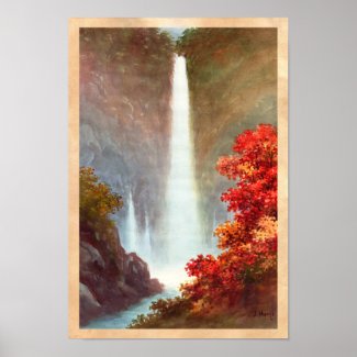 Niimi Kegon Waterfall Nikko japanese waterscape Poster