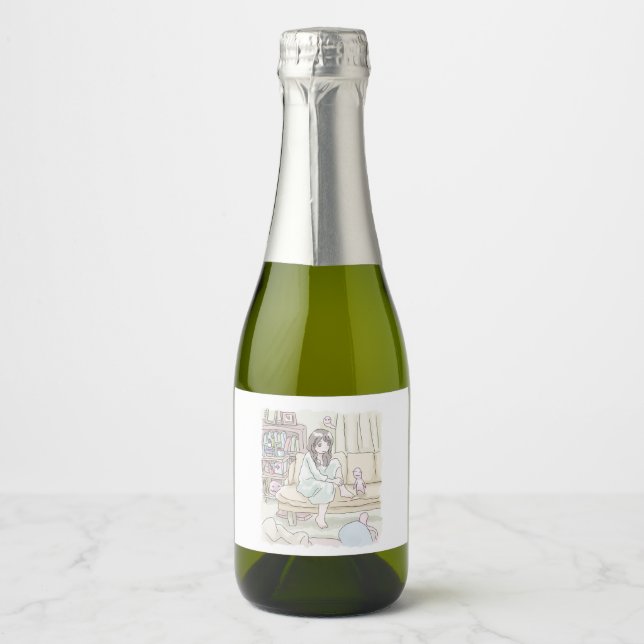 Niimushi Champagne Bottle Sparkling Wine Label (Front)