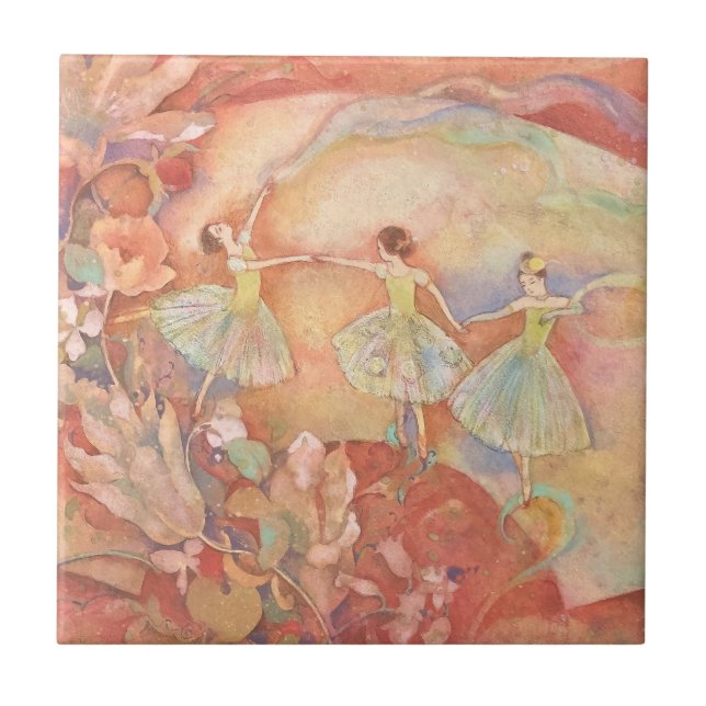 Nijino-Odori: A Rainbow Dance Ceramic Tile (Front)
