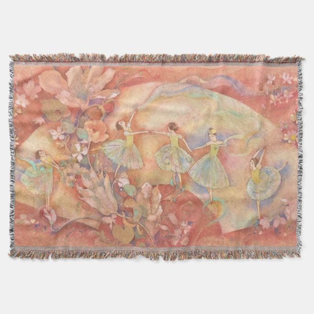 Nijino-Odori: A Rainbow Dance Throw Blanket (Front)