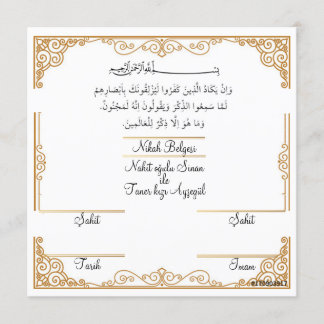 Nikah belgesi invitation