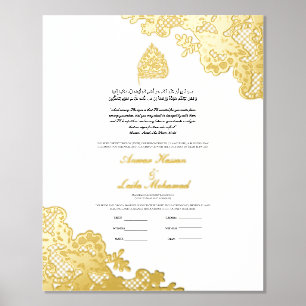Nikah Certificate Nikkah Nama Islamic Wedding Foil Prints