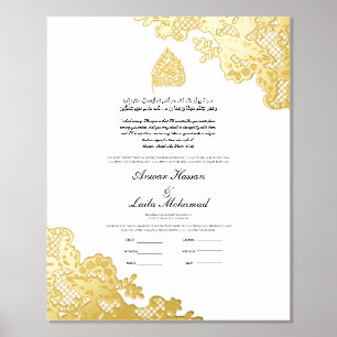 Nikah Certificate Nikkah Nama Islamic Wedding Foil Prints
