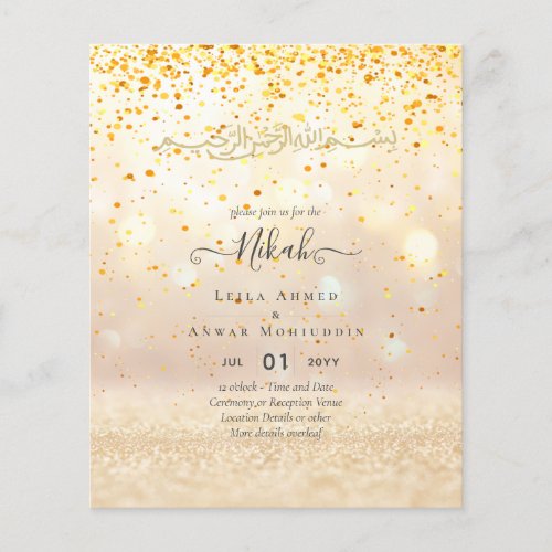 NIKAH Islamic Bismillah Wedding Invitations BUDGET Flyer