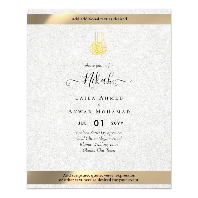 NIKAH - islamic Wedding Invitation Calligraphy Flyer (Front)