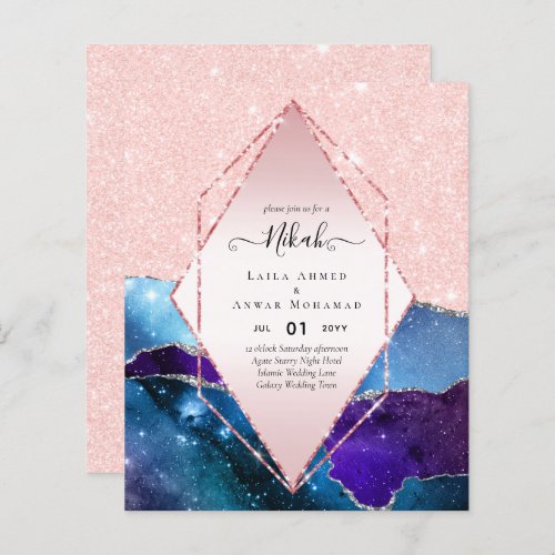 Nikah Islamic Wedding Invitations _ Glittery Gold