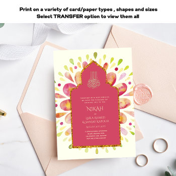 Nikah - Modern Mandala Pink Gold Wedding Invite by invitationz at Zazzle