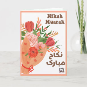 Nikah Mubarak with Flowers Card