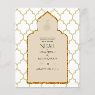 NIKAH - Ornate Islamic Mosque Gold Wedding Flyer