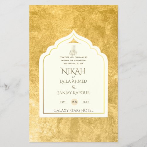 NIKAH _ Ornate Islamic Mosque Gold Wedding Flyer