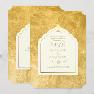 NIKAH - Ornate Islamic Mosque Gold Wedding Invitat Invitation