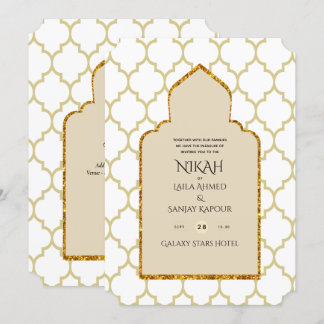 NIKAH - Ornate Islamic Mosque Gold Wedding Invitat Invitation