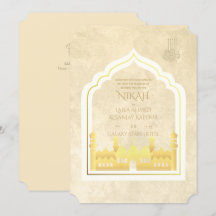 NIKAH - Ornate Islamic Mosque Gold Wedding