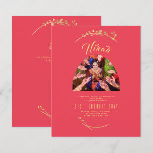 NIKAH Red Gold Photo Wedding Engagement