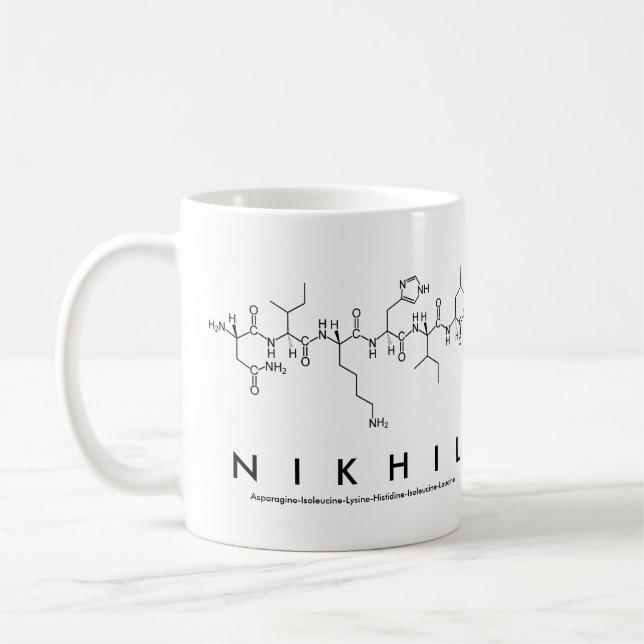 Nikhil peptide name mug (Left)