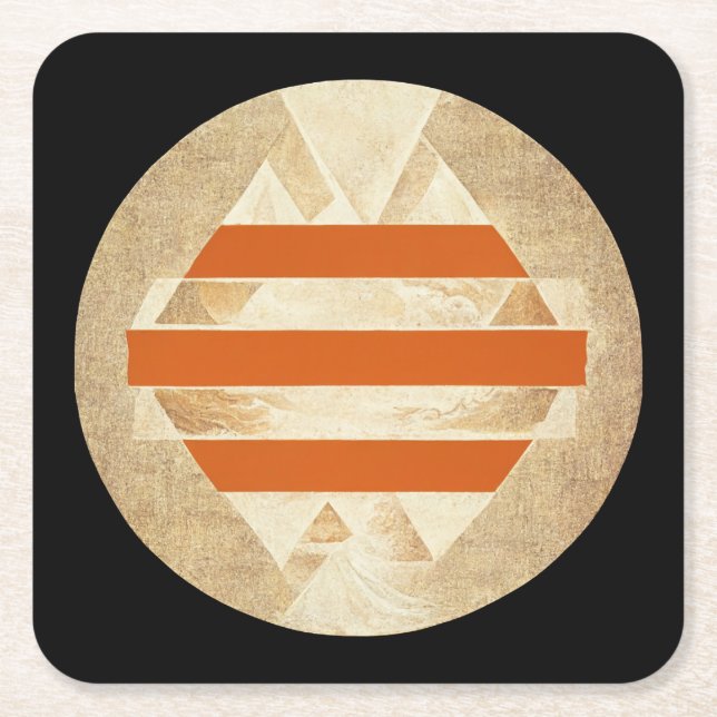 Nikias logo square paper coaster (Front)