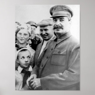Nikita Khrushchev and Joseph Stalin Poster