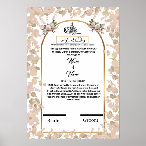 Nikkah certificate poster